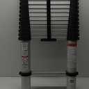 Soctone Telescoping Ladder, 12.5 FT Aluminum Button Retraction Extension Ladder with 2 Triangle Stabilizers, Multi-Purpose Ladder with Slow Down Design, 330lbs Max Capacity for House Daily Life