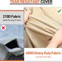 Arcedo Outdoor Lounge Chair Covers 2 Pack, Heavy Duty Waterproof Patio Chaise Lounge Cover for Garden Furniture, Protect Your Pool Chairs in Winter, 76"L x 30"W x 25"H, Beige and Brown