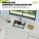 22x18 In Undermount Kitchen And Bar Sink- Stainless Steel Single Bowl Kitchen Sink Modern Drop In Bar Sink With Silicon Mat,Drain Strainer Set Compatibility With Various Kitchen & Bar Style, 22X18X9 Inches
