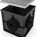 Vodaland - 16x16 Inch Catch Basin. PPE Plastic with Galvanized Stamped Steel Grate and Sediment Basket Included.