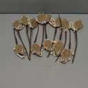 Giegxin 12 Pcs Christmas Burlap Poinsettia Flowers Artificial Xmas Natural Burlap Flower with Faux Picks 7.9inches Vintage DIY Christmas Tree Wreath Ornaments for Home New Year Party Decoration Supply