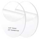 2 Pieces 1/8" Clear Circle Acrylic Sheet, 20 Inch Diameter Plexiglass Sheet, Round for Cake Discs, Plexiglass Table Top, Acrylic Backdrops and DIY Display Projects Craft