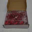 24 Pcs Red Boxed Christmas Poinsettia Flowers Set, 16 Pcs Artificial Poinsettias with Clips, 8 pcs Glitter Christmas Tree Ornaments Berry Stems for Wedding Home Holiday Xmas New Year Decorations