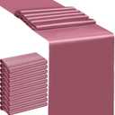 10 Pack Wedding Dusty Rose Table Runners 12 X 108 Inches Satin Mauve Table Runner for Party Birthday Banquet Bridal Shower Conference Dining Room Table Decorations - Dusty Rose/Mauve
