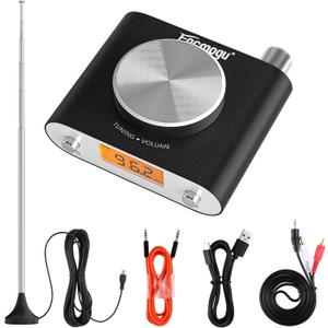 Facmogu FM Radio Receiver, Professional Si4730 Radio Receiver with 33ft Long Cables Antenna, Mini FM Global Frequency HiFi Support Type -C Interface & 3.5mm Audio Output Facmogu FM Radio Receiver, Professional Si4730 Radio Receiver with 33ft Long Cables Antenna, Mini FM Global Frequency HiFi Support Type -C Interface & 3.5mm Audio Output