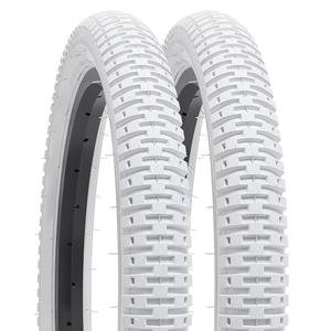 YUNSCM 2-PCS 16" Bike Tires 16x1.95/53-305 (White) Compatible with Kid Bike 16 x 1.95 16x2.0 All-Terrain Directional Tread Bicycle Tires (Y-1027)