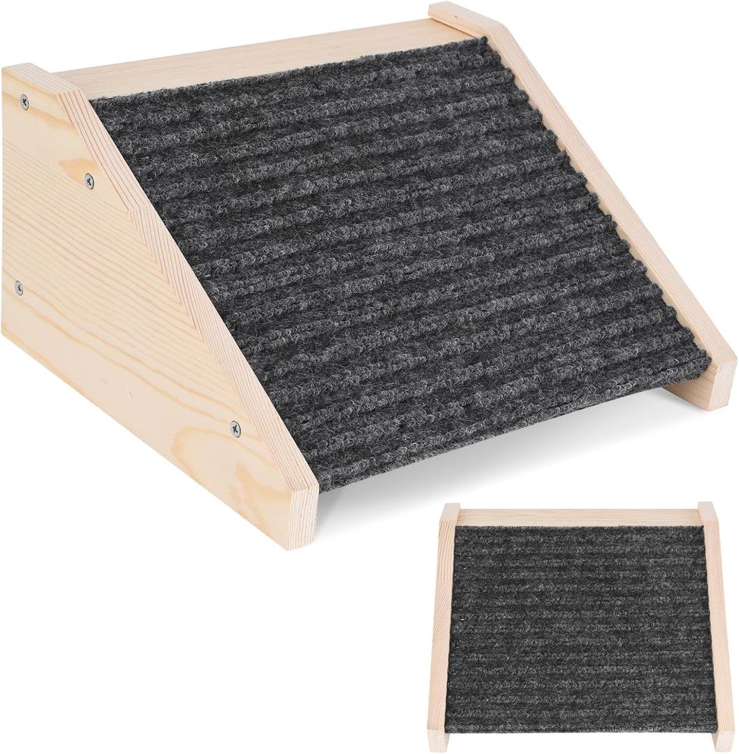 2 Pack Dog Ramp for Stairs, Dog Stair Ramp, Pet Ramp for Stairs for Small Dog Stairs Ramp for Injured Dogs with Anti Slip Strip 11.81 x 9.84 x 5.91 in