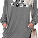 PrinStory Women's Casual Sweater Dresses Fall Winter Crewneck Loose Fit Pullover Tunic Dress with Side Pockets for Work S-4XL (XL)