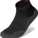 Joomra Womens Mens Minimalist Barefoot Sock Shoes | Zero Drop | ECO Vegan | Multi-Purpose & Ultra-Portable Water Footwear, Size: 6 Women/5 Men (Dark Black)