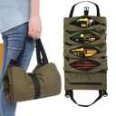 Multi-Pocket Tool Roll Organizer Pouch, with 5 Zipper Tool Pockets, Adjustable Buckle Closure, for Hardware Accessories(1 Piece)