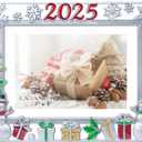 LARAINE Picture Photo Frame 5x7 Metal 2025 Christmas High Definition Display Pictures for Tabletop Home Decorative Holiday Gift (Silver (2025))