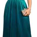 SCOMCHIC Women's Plus Size Dress Pleated V Neck Sleeveless Spaghetti Strap A Line Cocktail Party Cami Long Maxi Dress, 2XL