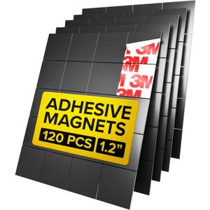 HyperSticky Magnets with Adhesive Backing  120pcs 1.2x0.08 Strong Magnetic Squares for Whiteboard Fridge  EasytoCut Stickers for Planning and Organization  Teacher Must Have  Teacher Supplies