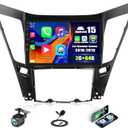 2G+64G Android 15 Car Stereo for Hyundai Sonata 2010-2015 with Wireless Carplay Android Auto,9 Touchscreen Hyundai Sonata Car Radio with Mirror Link WiFi/GPS Bluetooth FM/RDS SWC+AHD Rear Camera