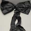 Black Bow Decor, 40 x 24 Inches Large Big Black Bow Party Decorations for Backdrop Birthday Wedding Bride, Huge Satin Ribbon Tie Hanging Wall Decor for Her (Satin, Internal Stability Layer)