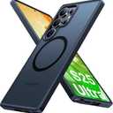 TORRAS Magnetic Shockproof for Samsung Galaxy S25 Ultra Case, Fit for MagSafe, 4X Military Grade Protection, Translucent Slim Case for Samsung S25 Ultra Case Anti-Fingerprint Anti-Scratch, Black