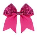 Large Big 7 Inch Glitter Bow Clip Sequin Bling Party Hair Accessories for Women Teens Girls Kids 1 Pcs (Hot Pink)