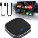Wireless CarPlay & Android Auto Adapter, 2025 CarPlay Ai Box for OEM Wired Cars with Built-in Netflix/YouTube, TF Card Support - Upgrade to Wireless Streaming & Media Playback