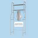 3-Tier Over The Toilet Storage, Freestanding Metal Bathroom Shelves, Above Toilet Storage Rack with Hooks and Paper Holder, Space-Saving, for Bathroom Restroom Laundry, White, 3 Layers