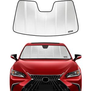 Windshield Sun Shade for Lexus ES300h/ES350 2019-2025; Lexus ES250 2021-2025. Reflective Aluminum Film Front Window Sunshade - BLAZBLOCK (Shiny Silver)