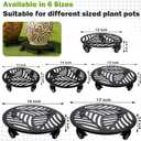 1 Pack Metal Plant Caddy with Wheels 17 inches Heavy-Duty Iron Rolling Plant Stand with Casters Indoor Outdoor Wheeled Plant Roller Base Pot Movers Plant Dolly Coaster Trolley Black