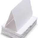 Wanderings Handmade Deckle Edge Tent Cards  Folded to 5" x 7"  150 GSM - 25-Pack  Textured Cotton Paper  Ideal for Place Cards, Blank Name Cards, Table Settings, Gift Tags, Love Notes (White)