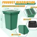 Catch Basin with Grate 15 x 15 24 Inch Square Large Catch Basin for Drainage with Debris Basket French Drain Without Reserved Hole for Yard, Downspout, Lawn, Municipal Pipeline, Green