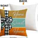 Artscope Fall Decorative Throw Pillow Covers 16x16 Inch Set of 4 Fall Gifts for Home Decor, Autumn Pumpkin Sweet Home Thankful Grateful Blessed Outdoor Farmhouse Pillow Cases for Sofa Couch-Blue