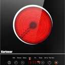 Karinear Portable Electric Cooktop, Electric Stove Single Burner Ceramic Cooktop with Touch Control, Child Safety Lock, Timer, Residual Heat Indicator, Overheat Protection, 1800W 110V Infrared Burner