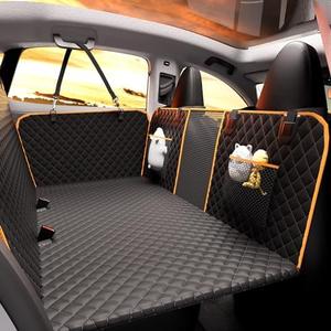Back Seat Extender for Dogs - Large Space, Waterproof Dog Car Seat Cover for Back Seat with Hard Bottom Holds 420lbs, 600D Heavy-Duty Upgraded Material Dog Hammock for Car, Easy to Use and Clean