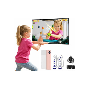 AR Motion Game Console for Kids: Plug and Play TV Video Game System for Indoor Physical Play Interactive Family Fun Game Nights Parties Playtime - Great Gift for Boys Girls (Pink&White)