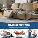 TAOCOCO Recliner Loveseat Cover with Middle Console 4 Pieces Recliner Sofa Cover Polyester Fabric Stretch Loveseat Reclining Sofa Covers (Taupe, 2 Seat Recliner Cover with Console)
