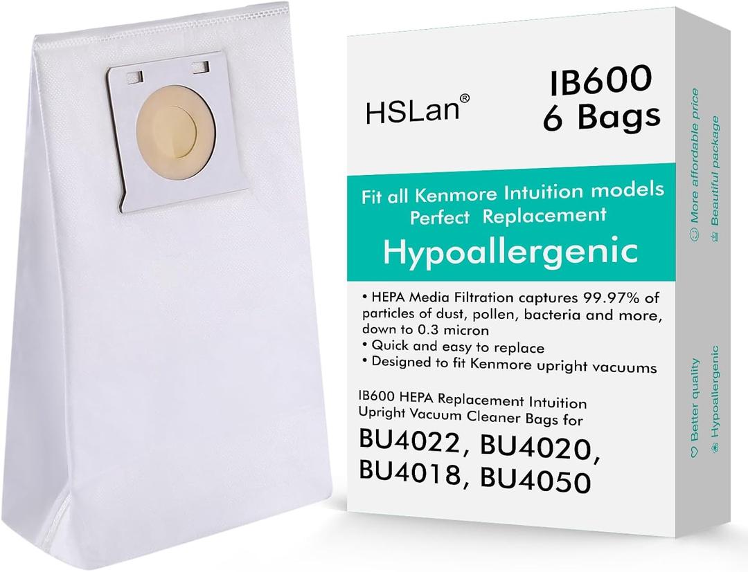 Great Replacement Kenmore intuition Vacuum Bags IB600 HEPA, Hypoallergenic, Apply for Kenmore BU4022, BU4020, BU4018, BU4050