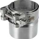 Motoforti 51-56mm 2.0"-2.2" Motorcycle Universal Stainless Steel Exhaust Pipe Adapter Connector Reducer Muffler