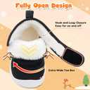 Barefoot Baby Boys Girls Boots Warm Winter House Shoes for Toddler Girls Boys Waterproof Fleece Kids Snow Boots Faux Fur Infant Booties Walking Shoes for Indoor Outdoor (Black)
