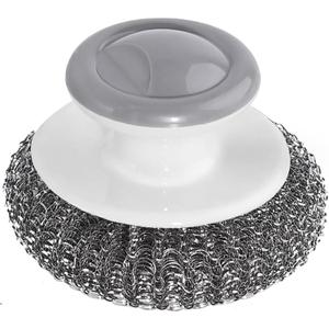 Onewly 24Pack Steel Wool Scrubber with Handle, Stainless Steel Scrubber for Cleaning Cast Iron, Dishes, Stock Pots, Pans, Griddles, Grills