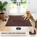 PURRUGS Dirt Trapping Door Mat 32" x 47", Non-Slip/Skid Machine Washable Entryway Rug, Dog Doormat, Super Absorbent Welcome Mat for Muddy Wet Shoes and Paws, Brown