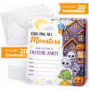 LyoGao Vintage Halloween Party Invitations - Gothic Spooktacular Halloween Costume Party Fill in Invites Cards With Envelopes (20 Pack) (dare)