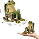 FOXMIS Miniature Frog Garden Statue Mom Gifts Home Decorations Fairy Garden Accessories Outdoor Lights Solar Garden Frog Decor Art Housewarming Gift for Patio,Yard,Lawn Ornament,3.89"x2.36"x3.93