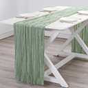 Green Cheesecloth Table Runner Boho Rustic Gauze Dusty Green Farmhouse 120 inch 10FT Cheese Cloth Runner for Wedding Party Baby Shower Birthday Holiday Home Decor