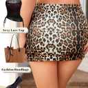 Avidlove Women Mini Skort Skirts Pencil Bodycon Short Skirts Y2k Leopard Print Skorts with Shorts Underneath (Large)