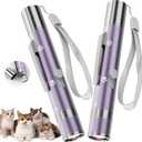 Bird Toy, 2 Pieces, Distinctive Purple Painted Metal Casing with Paw Print Design, Rechargeable, 3 Light Modes & 5 Adjustable Patterns, Interactive Chase Toy for Indoor Cats Training & Exercise