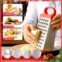 LemonRoad 6 Sets Christmas Kitchen Utensils Gifts Cheese Grater Metal 4 Sided Large Handheld Box Grater Gift for Cheese Ginger Potato Xmas Neighbor Family Supplies