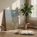 Jesus Leaves the 99 Sheep Canvas Wall Art Jesus in Wildflower Field Wall Decor Picture Christ Spiritual Faith Poster Print for Living Room Bedroom Church Paintings Decoration Prepare To Hang (16"L x 12"W)