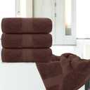 4 x White Classic Luxury Bath Towels Set of 4 Large - 700 GSM Cotton Ultra Soft Bath Towels 27x54 | Highly Absorbent and Quick Dry | Hotel Towels for Bathroom Luxury, Plush Shower Towels, Brown