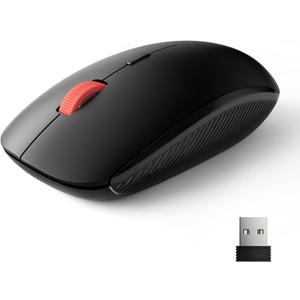 Wireless Mouse, 2.4G Slim Mini Cordless Computer Mouse, Ergonomic Grips, 5-Level Adjustable 4000 DPI,Small Portable Optical Computer Mice for Laptop, PC, Mac, iPad,24-Month Battery Life (Black)