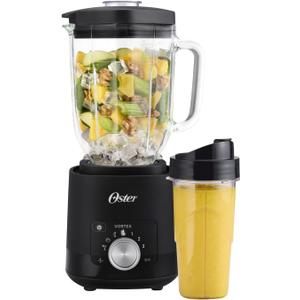 Oster Vortex Plus Glass Blender, Reversible Steel Blades, 1200 Watt, Black