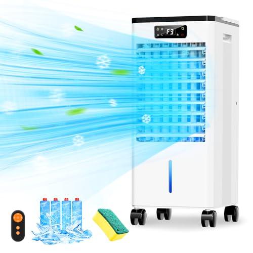 Portable Air Conditioners, 3-IN-1 Evaporative Swamp Cooler, Windowless Air Conditioner, 4 Modes & 3 Speeds, 12H Timer, Child Lock, Smart Remote & Touch Control, Portable Ac Unit for Bedroom, Indoor