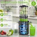 Cold Press Juicer - 5.3" Large Feed Chute Juicer Machines for Whole Vegetables & Fruits, 99% High Juice Yield, Quiet & Easy to Clean Slow Masticating Juicer, BPA-Free, Preserves More Nutrients (Black)