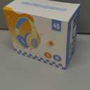 awatrue USB-C Kids Headphones with Mic - 85/94dB Volume Limiter, Foldable Wired Toddler Headphones for Boys & Girls, Over-Ear Type-C Kid Headphones for School, Travel, lPad, Tablet & Smartphones (USBC Blue Orange)